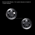 simmons-v45-(9).png Simmons B45 Wheels - For custom diecast an model kit (1 piece wheels)