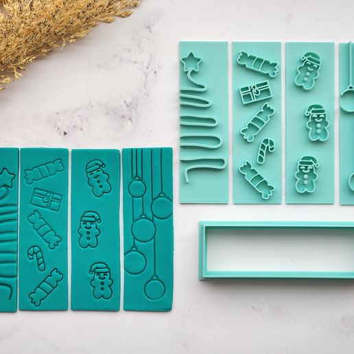 Christmas Sticks Cookie Cutter Set - 3D model önizlemesi