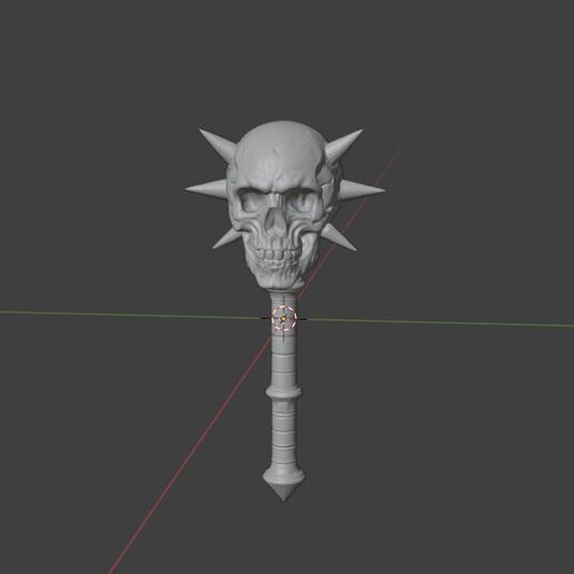 Skull Mace- bit, weapon 3D model