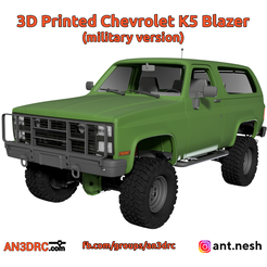 K5_military_site_Prewiev.png Файл 3D 3D напечатанный RC автомобиль военный Chevrolet K5 Blazer (M1009)・3D-печатная модель для загрузки