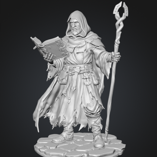 Hooded Wizard Miniature – Arcane Mage for DnD & Tabletop RPG