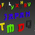 letters.PNG 3D font "Japan" | Police 3D
