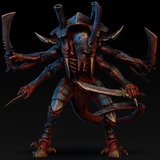 Space Hive Alpha Leader - Alien Bug Commander - Sci-Fi Wargaming Proxyy STL