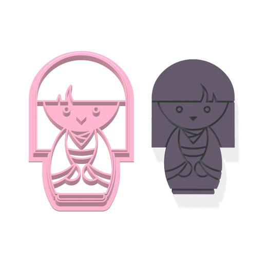 Kokeshi polymer clay cutter 3D model