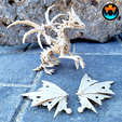 3.png Wraithwing Dragon, Halloween Skeleton Dragon, Flexible Print in Place, Cinderwing3D
