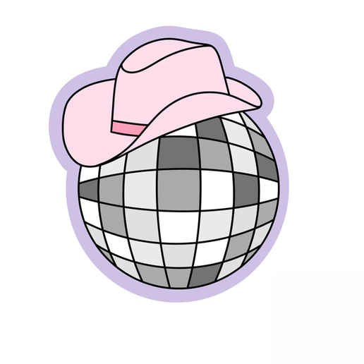Disco Ball Cowgirl Hat Cookie Cutter STL – Western Party 3D Print File