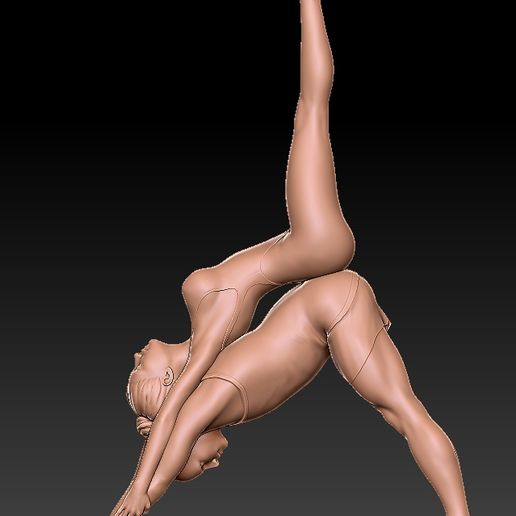 Couple in yoga 3D model