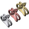 Cross-shank-Bag-cluster-size6-7-8-05.jpg Fichier STL Bague à queue croisée avec baguette et grappes de diamants tailles US 6 7 8 Modèle d'impression 3D・Objet pour impression 3D à télécharger