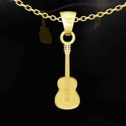 Guitar-pendant-jewelry-gold-3d-model-01.jpg Guitar pendant jewelry gold 3D print model