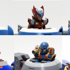 Showcase-2.png Free 3D file Ride Armor Pilots - Mini figures - MegaMan X・Template to download and 3D print, Velvettoolbox
