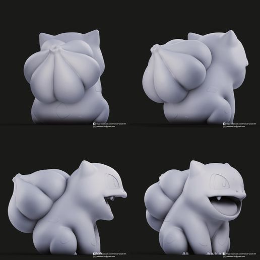 Bulbasaur_11.jpg STL file Bulbasaur(Pokemon)・3D printable design to download, PatrickFanart