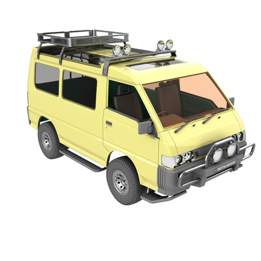 Mitsubishi Delica Star Wagon RCカー ⭐ Mitsubishi delica star wagon 3d print model for TRX4・ STL File