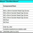 TMM_by_3D-ONE_BOM.JPG TwoTrees Sapphire Plus/Pro E3D V6, Dragon Mount "The Mint Mount"