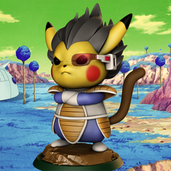 vegeta.png Archivo STL Pikachu cosplay Vegeta・Modelo de impresión 3D para descargar
