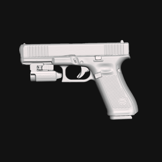 Glock 17 Gen 5 Olight PL Mini 2 Real Size Scan 3D Gun Mold - 3D model önizlemesi
