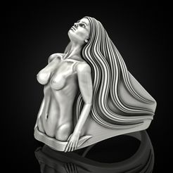 Girl-body-ring-Roughness-1.jpg STL file Girl body ring・3D printing template to download