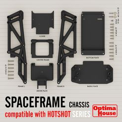 tamiya-spaceshot-montage-Knolling.jpg STL file Spaceframe chassis for Hotshot Supershot Hotshot2・3D printable model to download