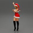 Girl-0006.jpg Fichier 3D Une jolie fille du Père Noël en robe de Noël prend la pose・Modèle imprimable en 3D à télécharger