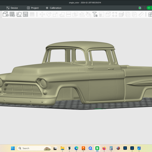 1955 Chevy 3100 custom king cab, big window, hollow body, stock bed location, rc trucks, scale models