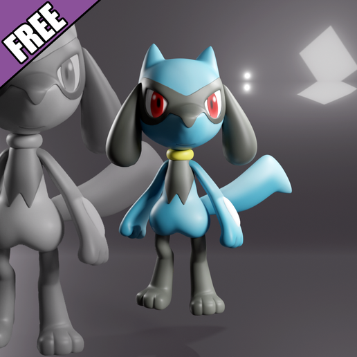 🆓 POKEMON RIOLU GRÁTIS - FANART・Arquivo STL Grátis para ・Cults