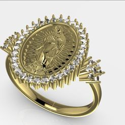 1.jpeg Archivo STL Virgin of Guadalupe Ring Printable・Modelo imprimible en 3D para descargar