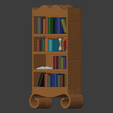 FilledBookShelf-04.png Wooden Bookshelf - Filled (28mm Scale)