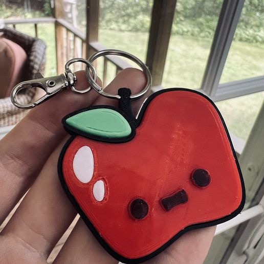 🍎 CUTE Apple KEYCHAIN -[TWO TYPES]・ STL File for 3D printing・Cults