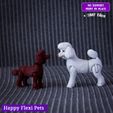 2.jpg Realistic Poodle dog articulated flexi toy named Luna  (STL & 3MF)