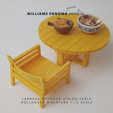 WILLIAMS SO NING TABLE DOLLHOUSE AORE 1:12 SCALE MINIATURE Larnaca Outdoor Dining Table, Williams Sonoma Inspired,  FOR 1:12 DOLLHOUSE