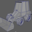 Compact_Loader_01_Wireframe_01.png Cargadora Compacta Low Poly  //  Diseño 01