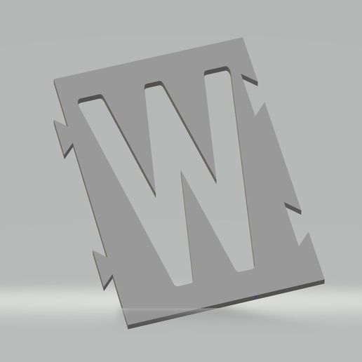 Stencil letter "W" for spray paint, brush, airbrush. - 3D model önizlemesi