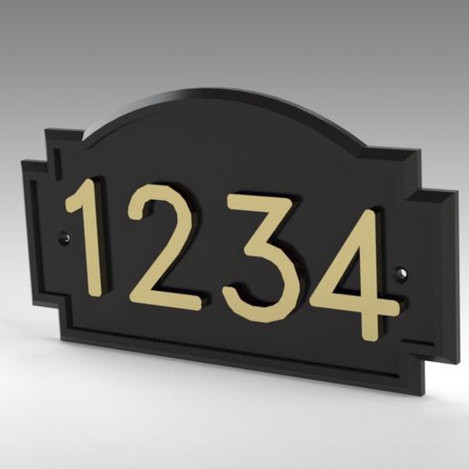 Untitled 176.jpg STL file Address Wall Plate with Custom Numbers・3D printer model to download, Trikonics