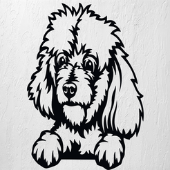 Imagen1-POODLE.png STL file POODLE DOG BREED WALL ART 2D DECORATION・Model to download and 3D print