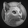 c.png Cat Portrait Relief Medallion Sculpture