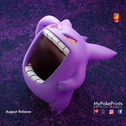 laughing-gengar-1-copy.jpg STL file Gengar Pen holder・3D printing idea to download