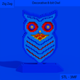 02.png Decorative 8-bit Owl - Desk Sculpture for Decoration - Multi-Part - No Supports - Voxel Art