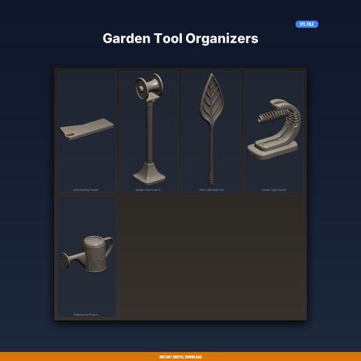 Garden Tool Organizers - 5-Model STL Bundle