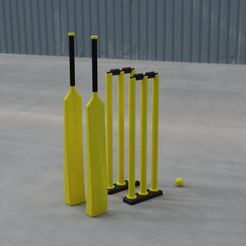 Rendered.jpg Modern Minimalistic Indoor Cricket Set 3D print model