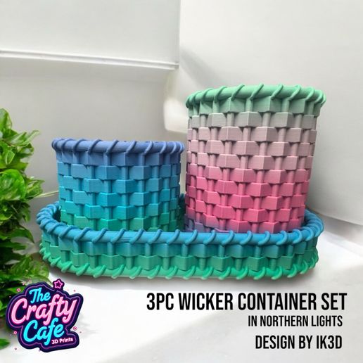 Juego de contenedores de mimbre / Sin soportes