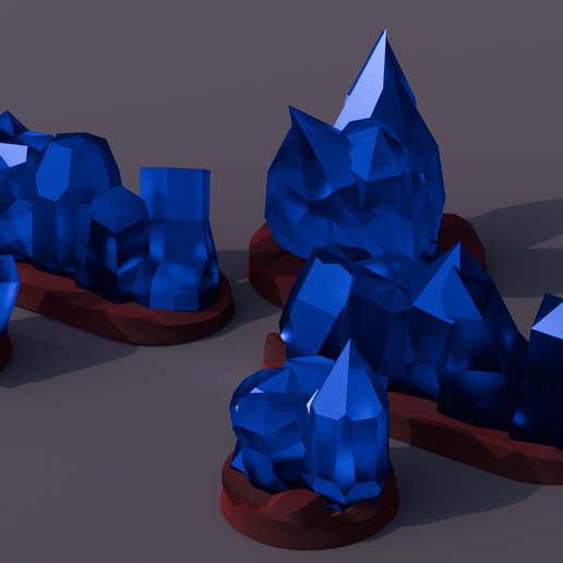 Blue Crystal Terrain Set 3D model