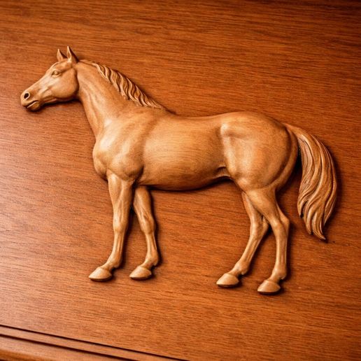 Horse Relief STL for CNC | Decorative Carved Horse Panel