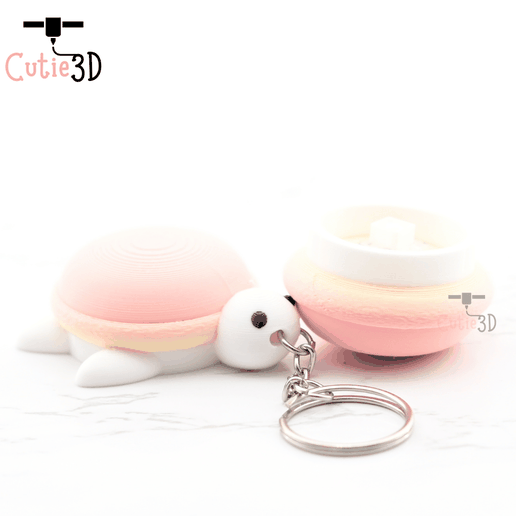 🐢 Cutie3D Macaron Turtle Keycap Fidget Clicker Keychain - Cute Backpack ...
