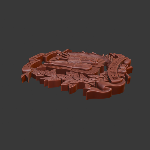 Dominican-Republic2.png Dominican Republic emblem (coat of arms) 3d relief .stl file