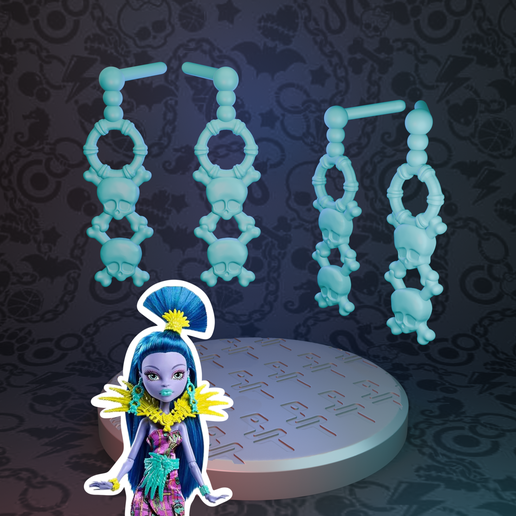 Monster High Ghouls Getaway Jane Boolittle doll earrings replacement