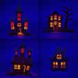 collage_4x.jpg 4x Scary Halloween Flat House Backlit Decoration SET