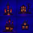 collage_4x.jpg Set di 4 decorazioni retroilluminate "Scary Halloween Flat House"