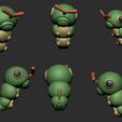 caterpie-cults-6.jpg Pokemon - Caterpie, Metapod and Butterfree with 2 poses (Pre Supported)