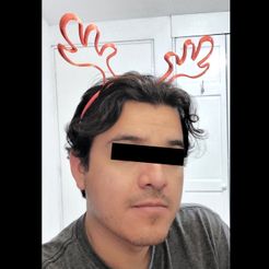 20221127_023204.jpg Free STL file Christmas reindeer antlers headband・Object to download and to 3D print, Thejers