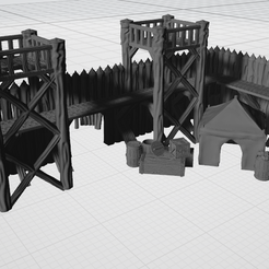 3a4845f6-259b-4820-b266-bb6f222ffcb7.png Archivo 3D gratis Muro de empalizada Fantasía・Modelo para descargar y imprimir en 3D