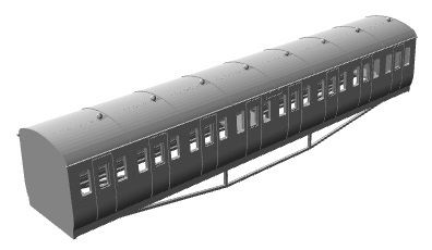 GWR Articulated mainline and city  third 1/148 scale 3D model